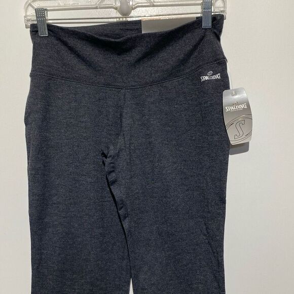 Spalding Women's Charcoal Heather True To The Game Yoga Crop Leggings Small NWT - Picture 3 of 7